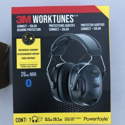 3M WorkTunes Hearing Protection With Bluetooth and Solar Charging! + Premium Gel Inserts!! BRNAD NEW