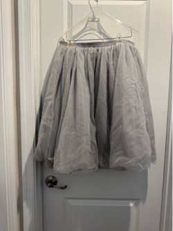 Women's Gray Tulle Skirt - Elegant Layered A-Line size xl