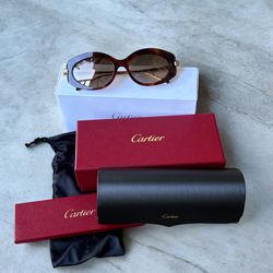 Cartier Havana Gold/Brown CT0213S 002 Sunglasses