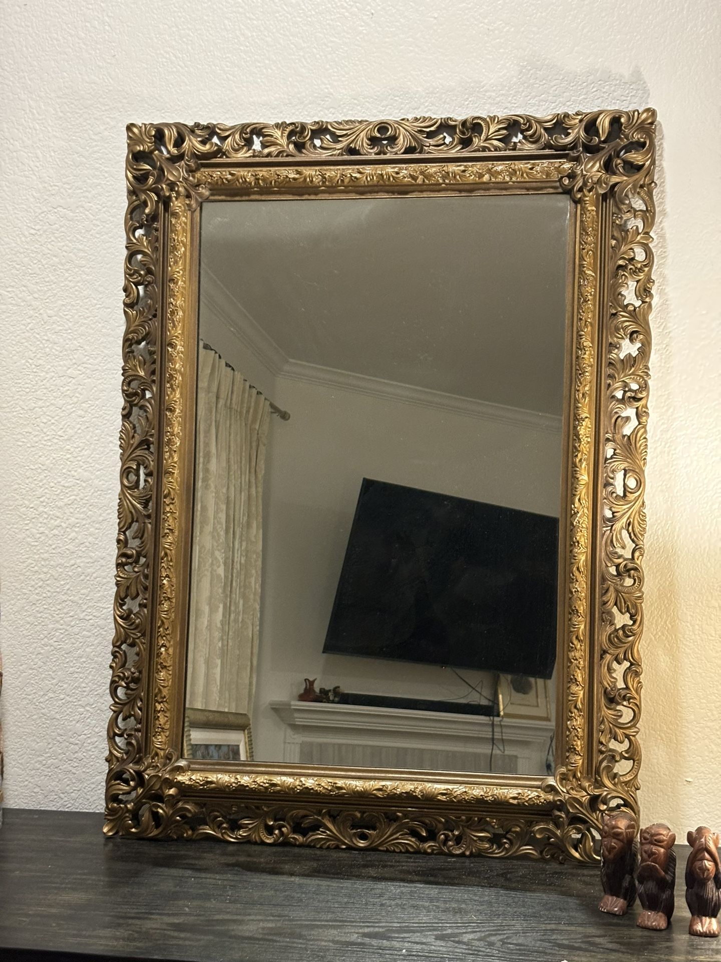 Antique Resin Based Carved Mirror