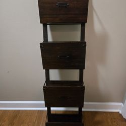 Dark Wood Wall Mounted Magazine Rack