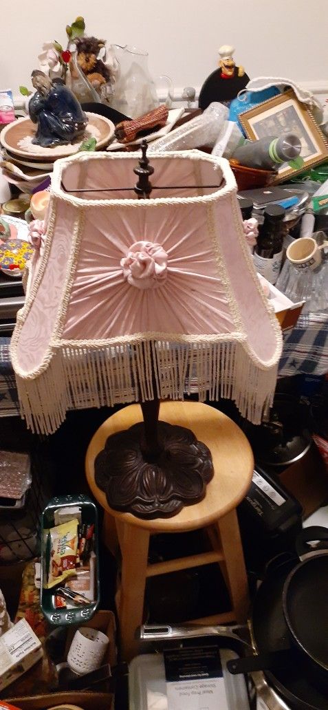 Beaded Silk Lamps Brass Base