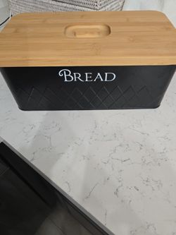 Black Bread Box Bamboo Lid