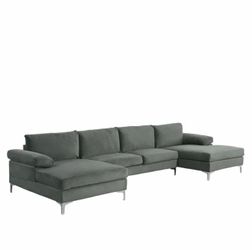 3-Piece Upholstered Modular Sectional Sofa – Dark Gray – Excellent Condition