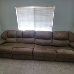 Genuine Leather Couch Pullout Mattress And Recliner