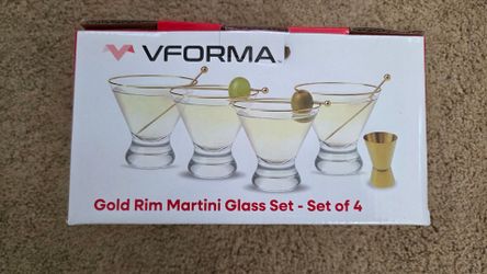 VFORMA Gold Rim Martini Set
