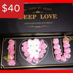 Valentine's Day I Love You Box with Rose and Hello Kitty 