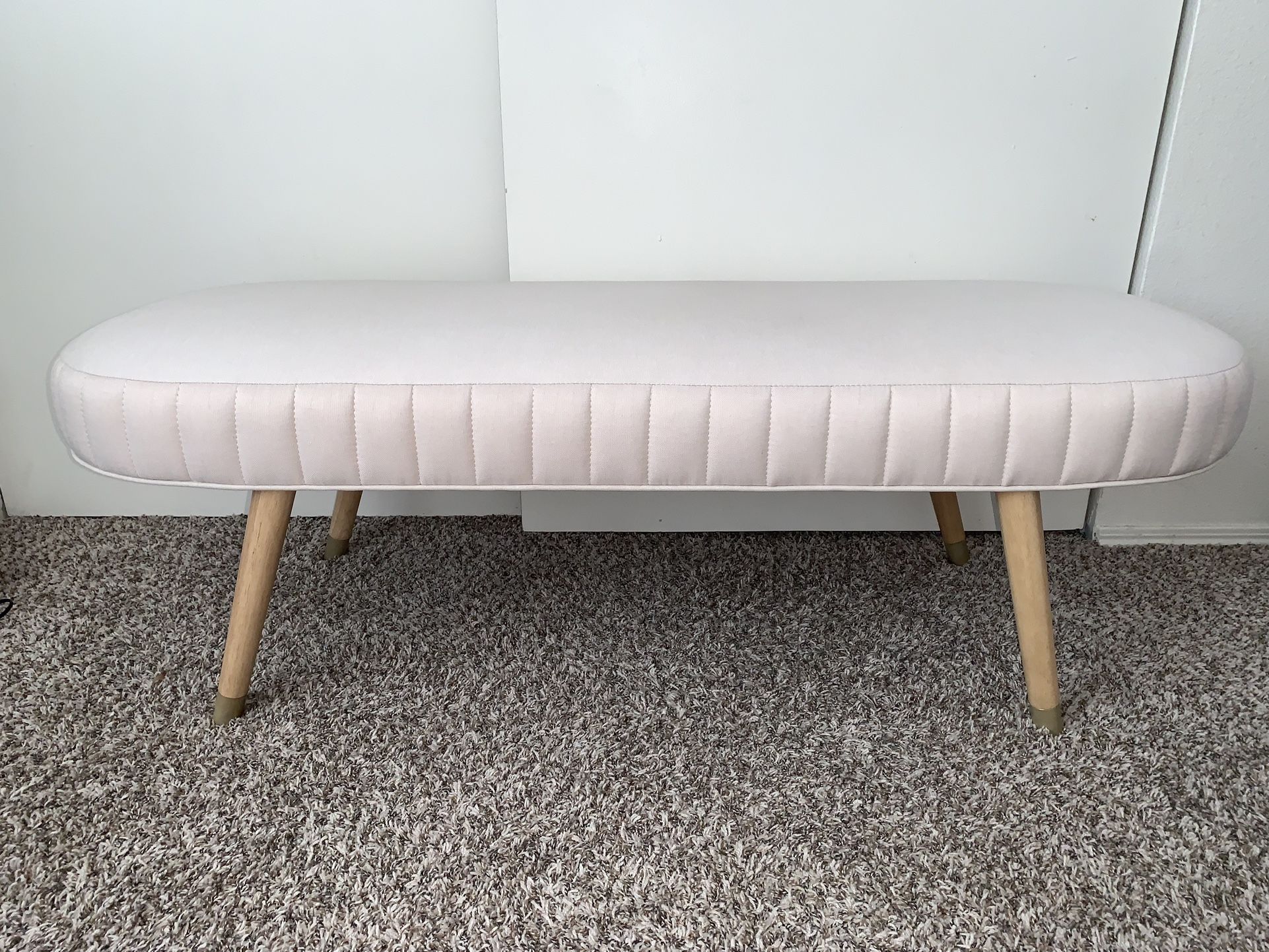 Light Pink Pleated Bench