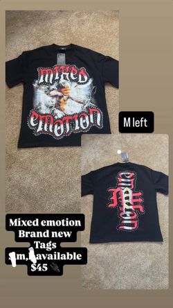 Mixed Emotion Black Graphic T-Shirt Size M
