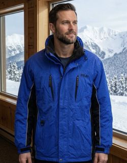 Vintage FILA Blue & Black Heavy Winter Ski Jacket Size Large