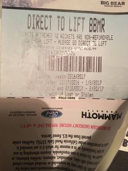 One Bear lift tickets