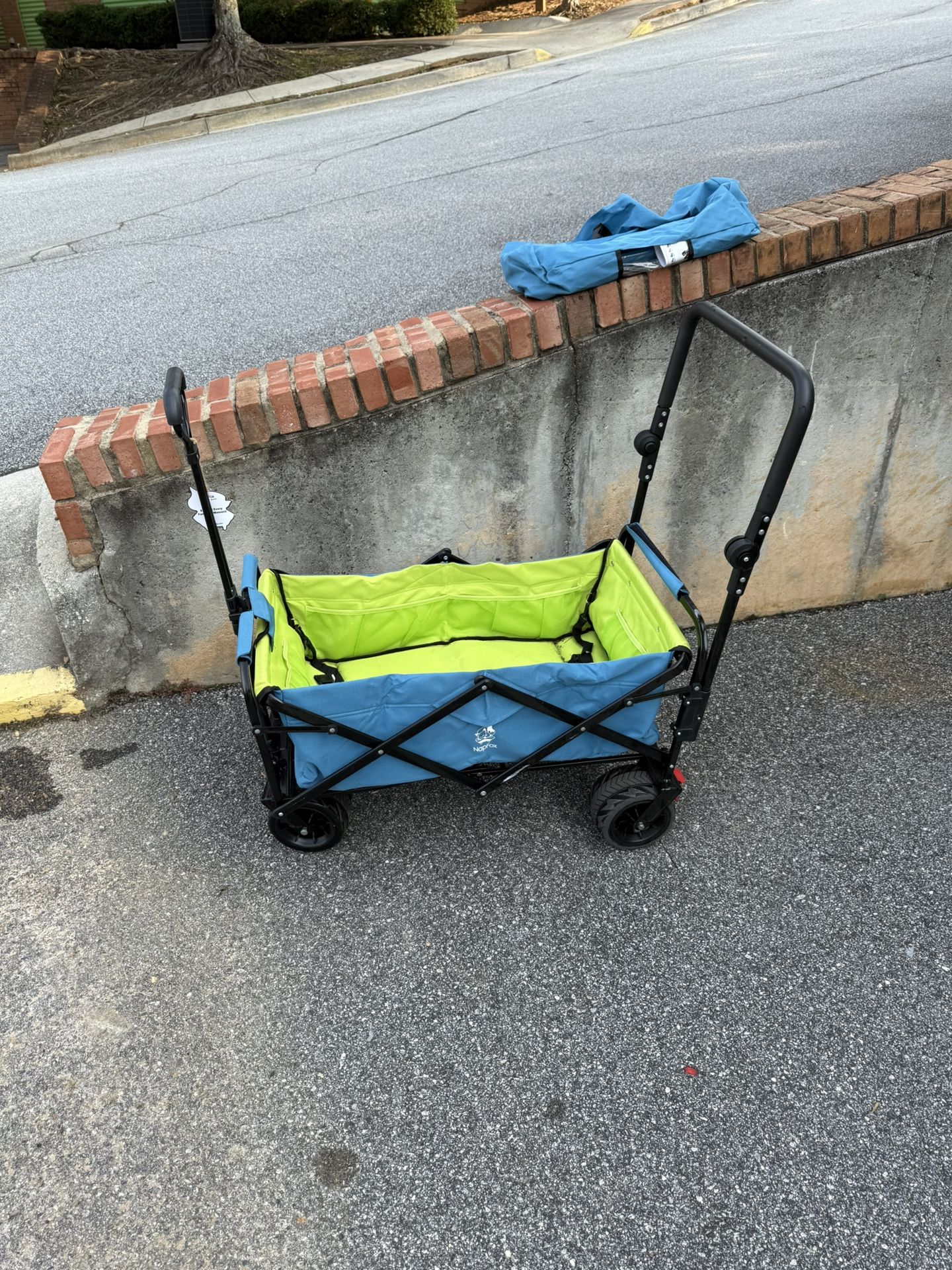 Collapsible Wagon Heavy Duty Folding Wagon Cart with Removable Canopy