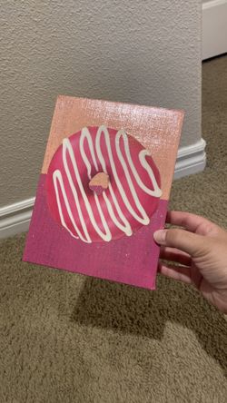 Super Cute Two Toned Pink Glitter Gift Box with Donut Design