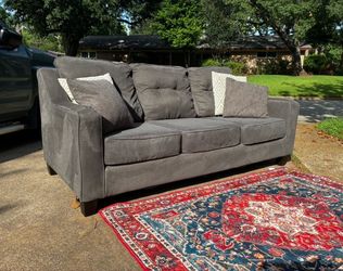 Ashley Furniture Back Tufted Karis Sofa Including Throw Pillows and Delivery