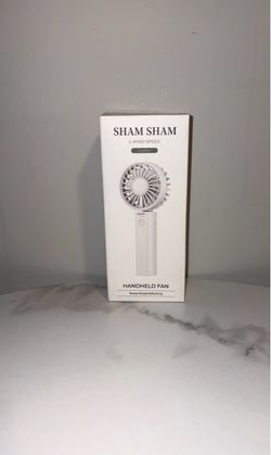 SHAM SHAM BP1155 Zephyr Mini Handheld Fan Rechargeable USB 4-Speed White