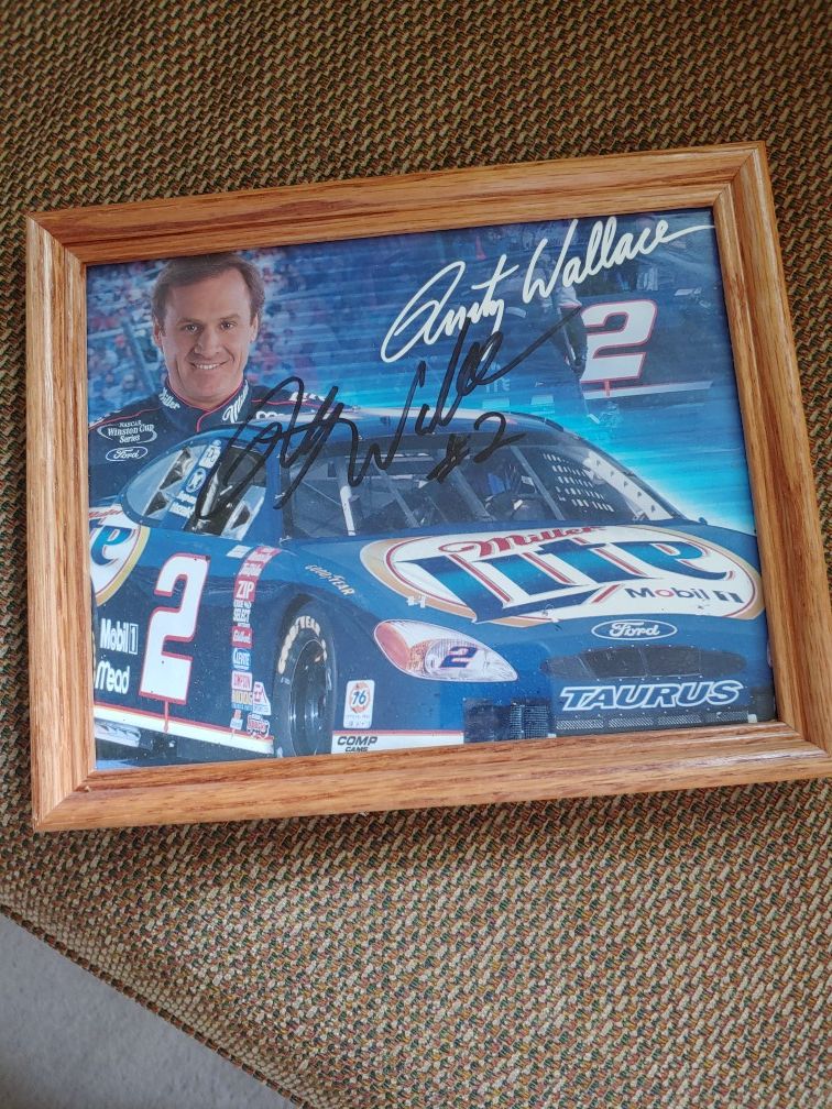 Framed Rusty Wallace signed photo