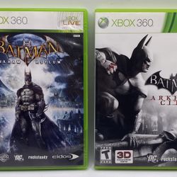 BUNDLE PACK OF 2 Xbox 360 Batman Arkham Asylum & City CIB (TESTED) !