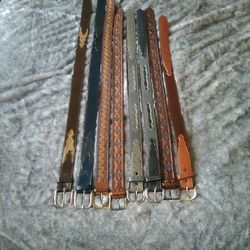 Hand Made Tooled Leather Belts 30"-35" Belts