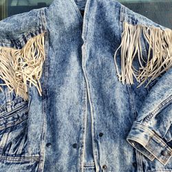 Vintage Fringed Denim Jacket 