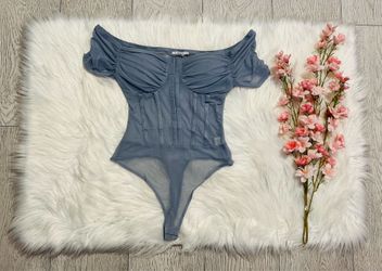 Dusty blue bodysuit (small)