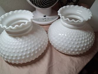 Vintage milk glass lanp shades