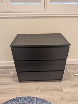 IKEA MALM 3-Drawer Dresser / Chest – Black Brown