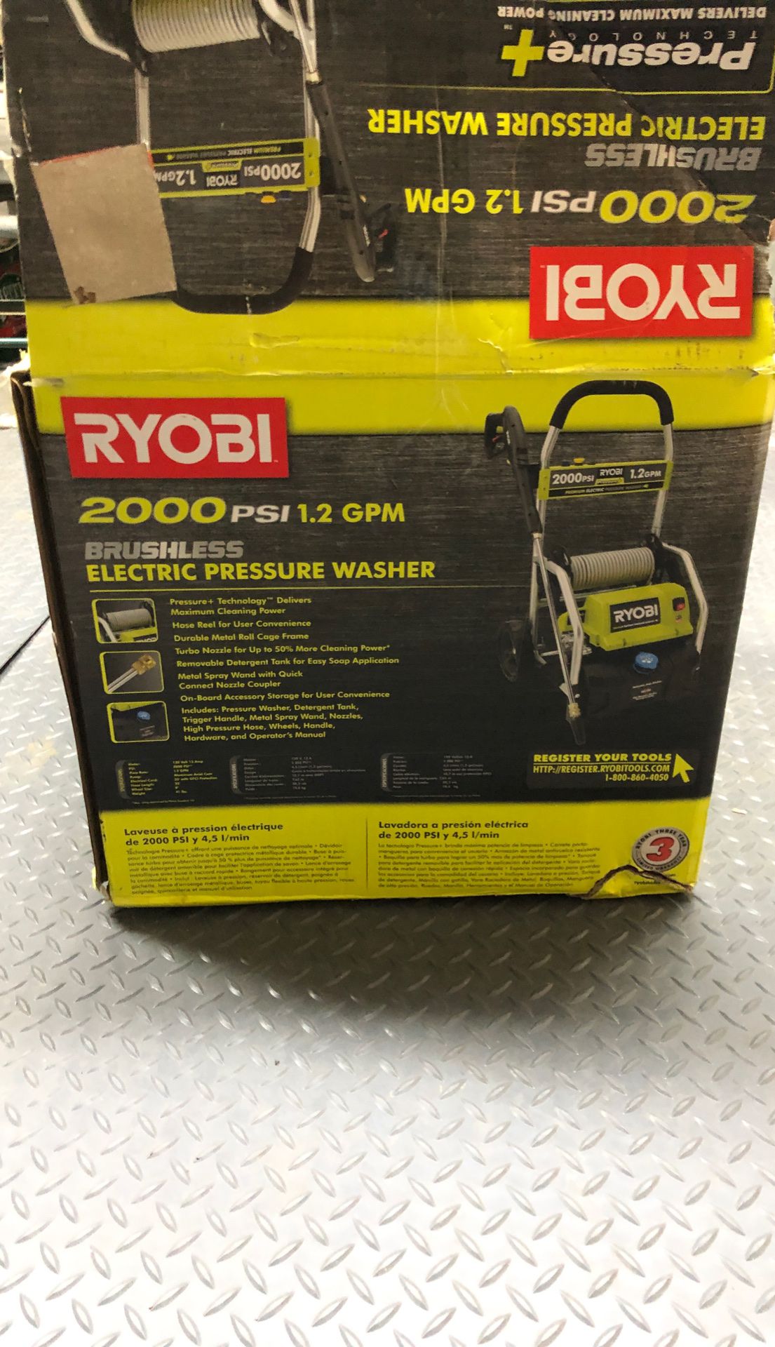 Brand new in the box Ryobi 2000 PSI 1.2 GPA electric pressure washer