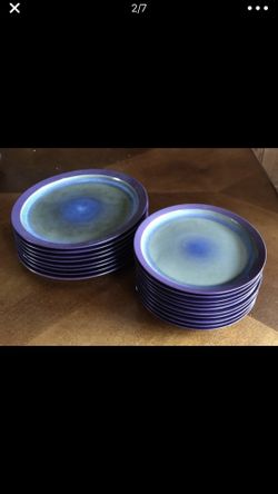 Dinner Plates and Salad/Dessert Plates By: Casual sStrokes; Oven Microwave Dishwater Safe NEED Gone TODAY