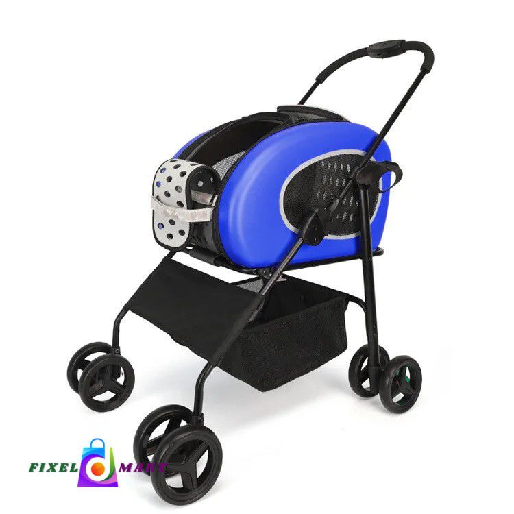 Detachable Pet Stroller Dog Trolley For Corgi Teddy Cat Transparent Breathable Pet Cat Carrier Lightweight Pet Stroller

