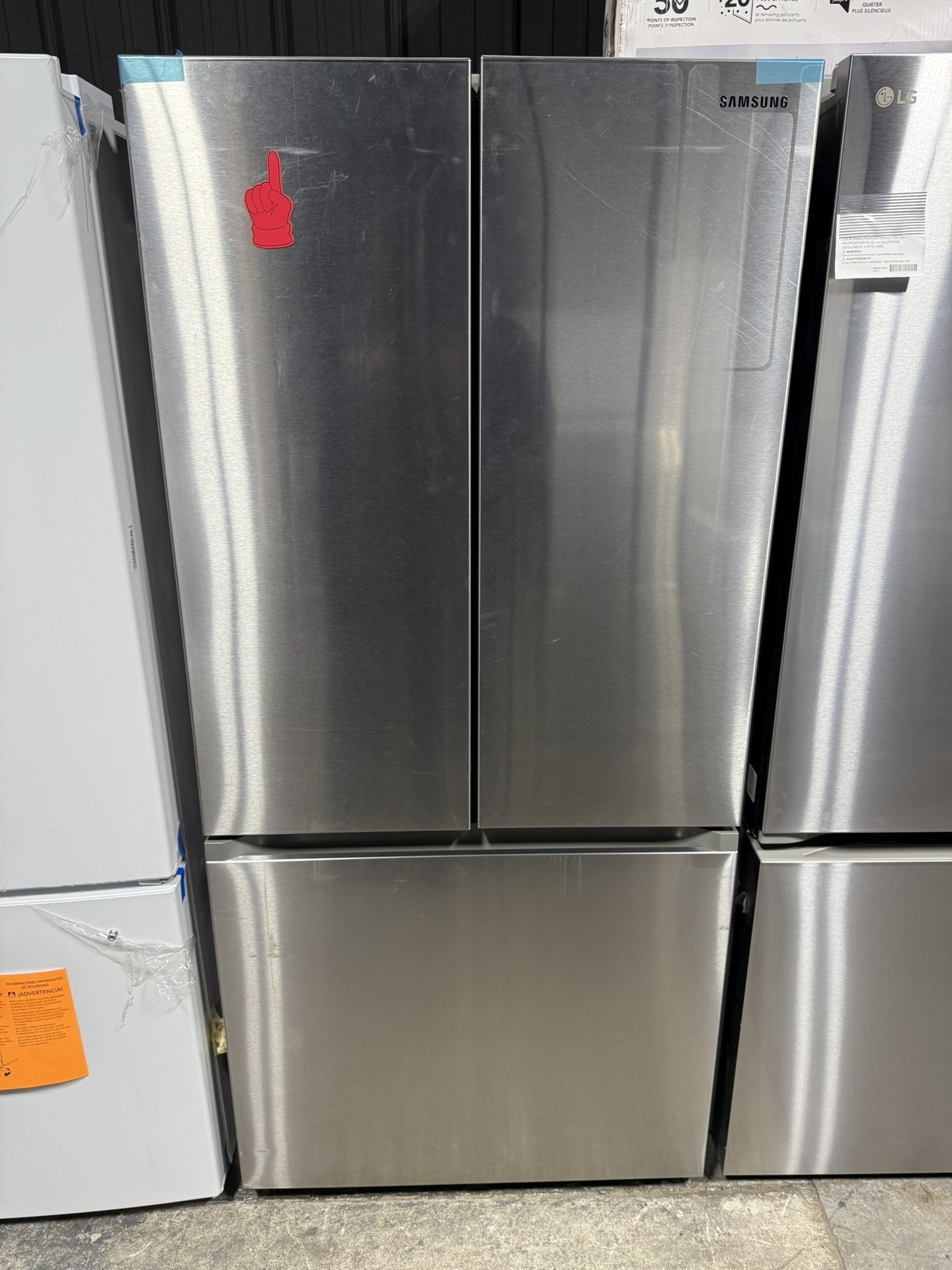 Brand new Samsung 17.5 cu. ft. Counter Depth 3-Door French Door Smart Refrigerator in Stainless Steel