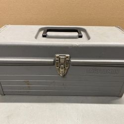 Vintage Craftsman 16 inch Plastic Tool Box with Tool Tray Grey 9-65081