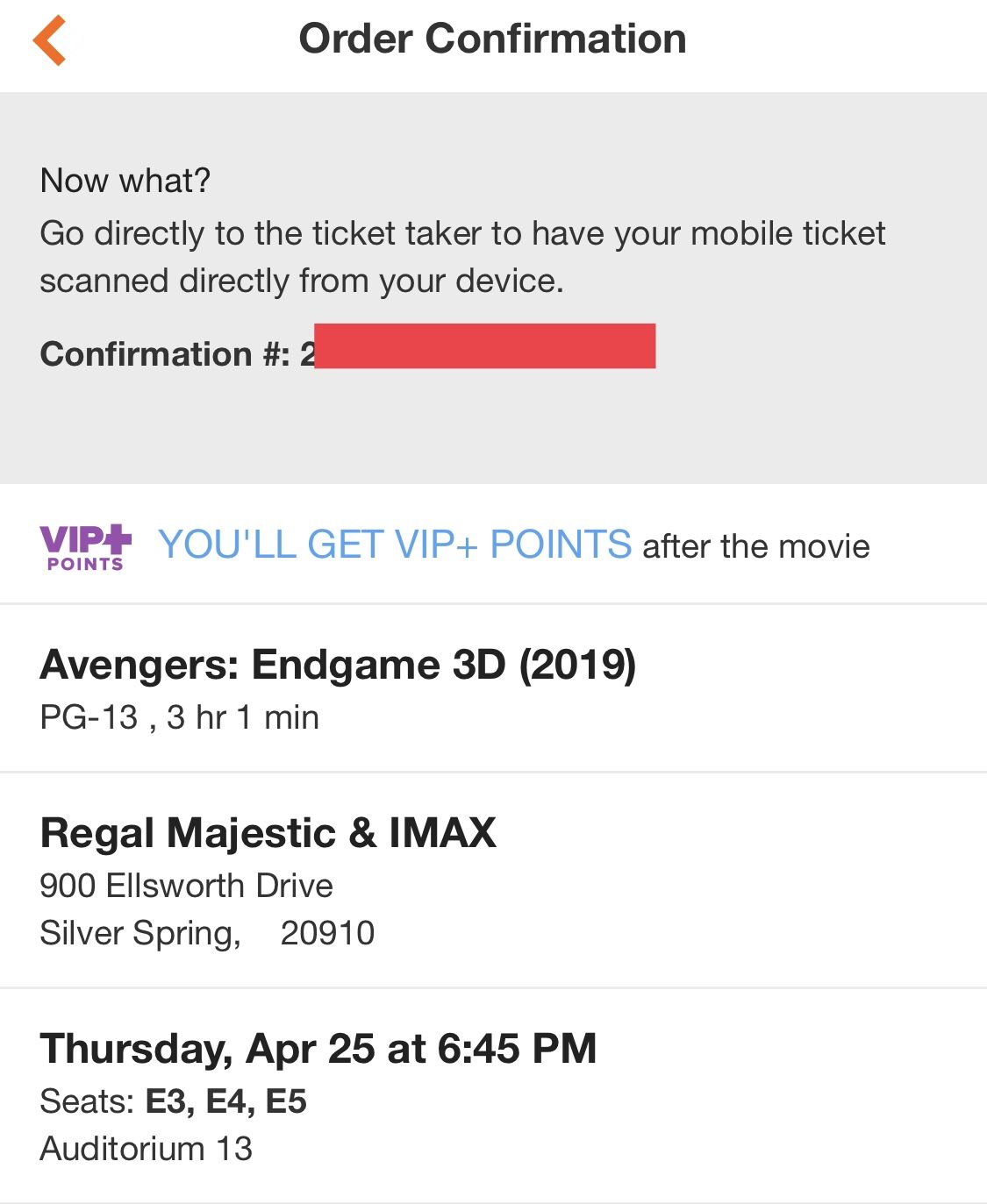 Avengers Endgame - Thursday Premier Movie Tickets