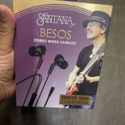 Santana Besos Stereo Wired Earbuds - Brand New