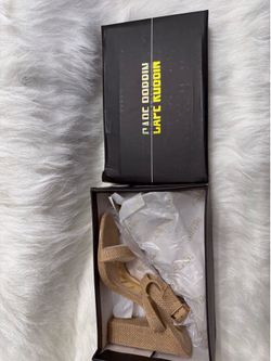 Brown open toe heels size 6