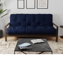 Indoor/Outdoor Futon Royal Sleep Products by The Futon Factory 6 inch Memory Foam Futon Mattress - Solid Navy Cover - Full Size -