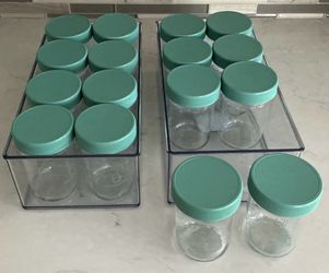 Lot 16 Sage Spoonfuls Baby food prep jars with lids