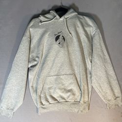 Call Me 917 Fin Man Big Back Graphic Pullover Hoodie Grey Lg? Alex Olson
