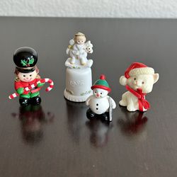 Vintage Mini Hallmark & Enesco Christmas Figurines Lot- 4