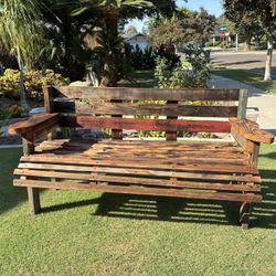 🔥❤️🔥Rustic Torch-Touch Outdoor Garden Bench🔥