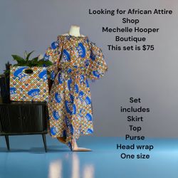 African Print Purse Set 