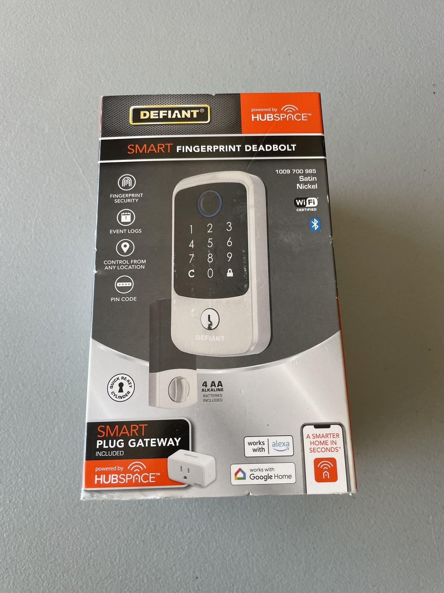 Defiant Smart Fingerprint Deadbolt Satin Nickel Home improvement