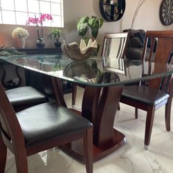 Real Wood Dining Table With 4 Chairs 