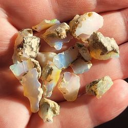 10ctw Natural ETHIOPIAN FIRE OPAL COLORFUL LOT UNPOLISHED ROUGH