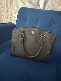 Nine West Black Saffiano Structured Handbag
