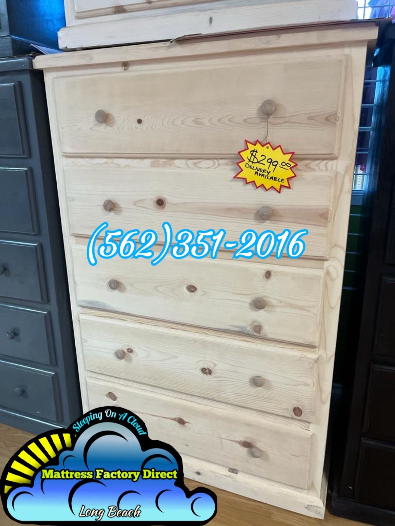 2 knob jumbo dresser no finish chest cajonera Comoda