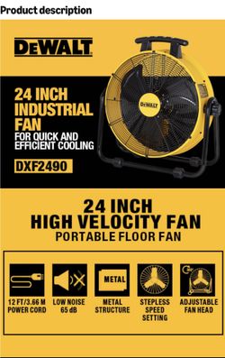24” Dewalt DXF2490 Drum Fan - Like New
