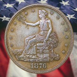 1876 Trade Dollar Silver Plated Novelty Coin - Circulated