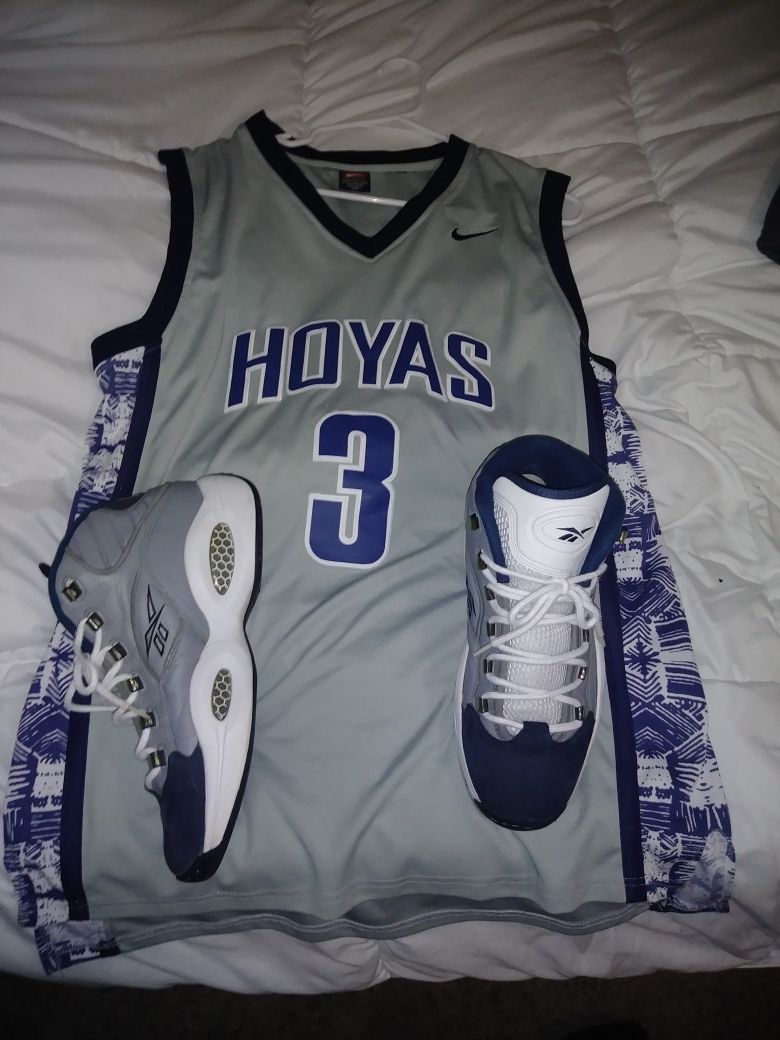 Allen Iverson college jersey with shoes