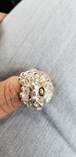 NICE BIG HEAVY FINE SILVER MENS RING