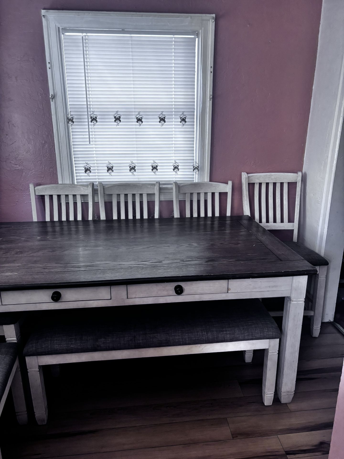 Big Table With Bench And 6 Chairs
